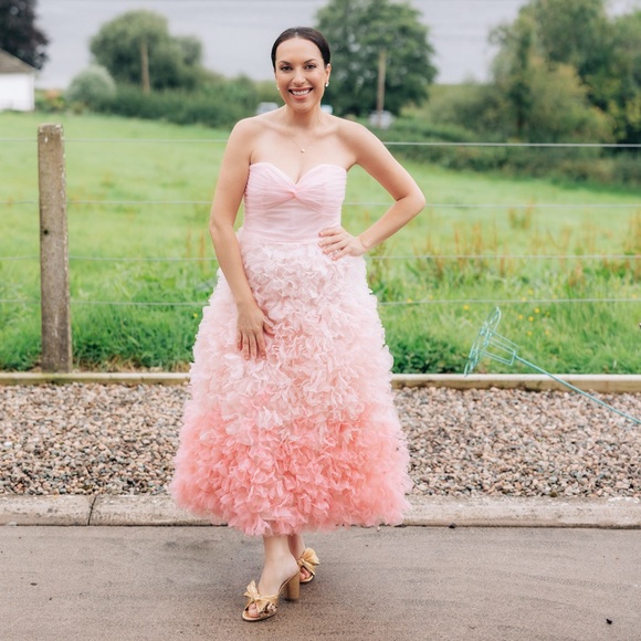 Marchesa Notte Ombré Midi Gown